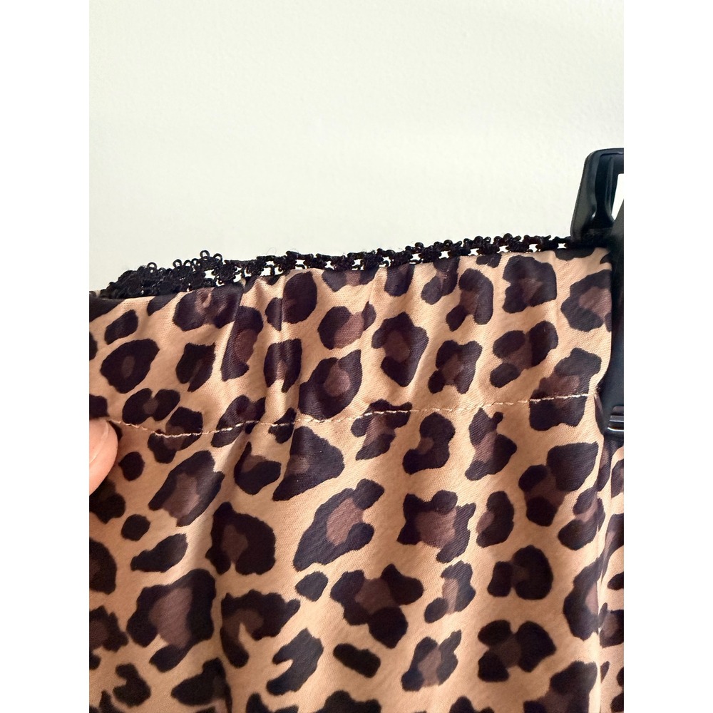 Isabel by Ingrid & Isabel Maternity Leopard Print Midi Skirt XL Brown Satin Slit - Picture 3 of 9